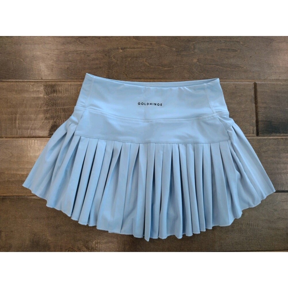 GOLD HINGE Women's EUC light blue pleated Skirt Skort - size S